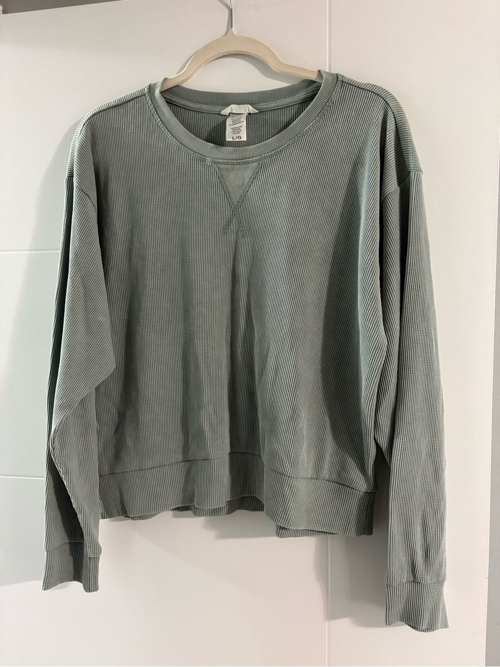 Jockey Pale Blue Long Sleeved Waffle Shirt